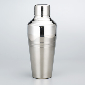 台湾版男爵日式三段式摇酒壶 雪克壶 调酒壶 shaker 410ml镜面版