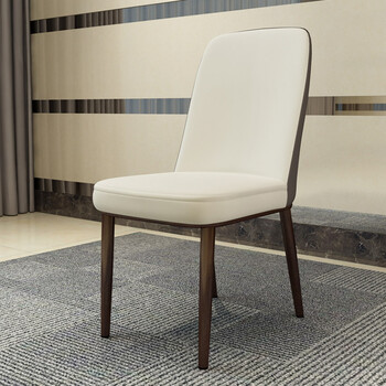 木梵世家餐椅子现代简约 餐厅椅家用餐椅靠背椅铁艺餐椅单人创意皮