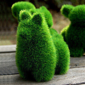 可爱小动物婚礼回礼派对生日人造草装饰摆件桌面仿真绿植 违禁词被