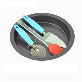 meritcook 烘焙工具套装 8寸披萨盘套装 烤箱用具带披萨刀 披萨铲 油刷 9寸披萨盘套装