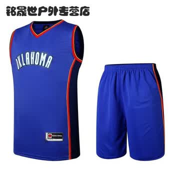 玉儿恋雷霆篮球服套装杜兰特球衣出场服训练服球衣 深蓝色 xl