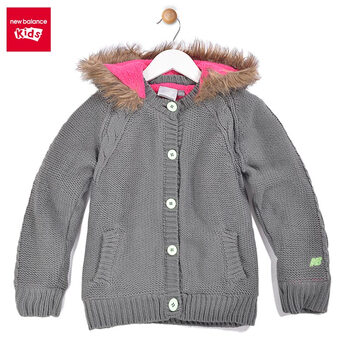 new balance/nb新百伦品牌童装女童针织外套2015秋冬新款 灰色 150