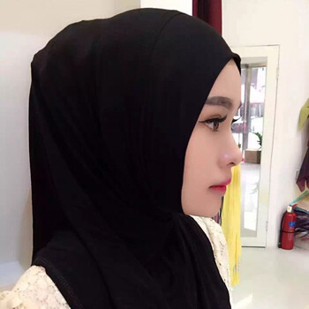 鸾蕊 穆斯林头巾方位圆口套头款头巾女打底帽纱巾回族莫尔盖头msl 全