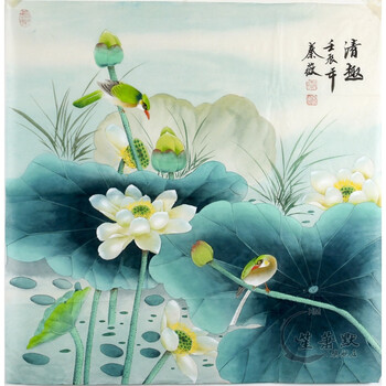 工笔画花鸟画四尺斗方画《清趣》装饰画秦薇字画1645ayj