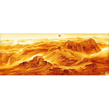 万里长城国画山水风景油画仿真复制客厅书房办公室字画企业装饰画sn