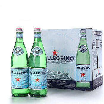 圣培露（S.Pellegrino）意大利进口天然充气矿泉水气泡水苏打水饮用水 750ml*12/箱