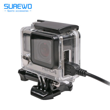 Surewo For Gopro Hero 4 3 防水壳潜水配件带背屏运动相机水下触控保护壳4 3 侧开保护壳 图片价格品牌报价 京东