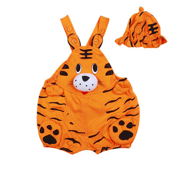 夏季卡通时尚动物造型连体衣外出哈衣爬服装宝宝婴儿衣服装63761 桔