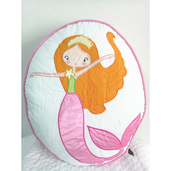 男女孩玩具 可爱抱枕 儿童卡通抱枕 靠垫 全棉汽车摆件 酒红色 美人鱼