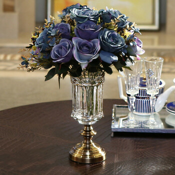 花瓶 3束蓝色玫瑰【图片 价格 品牌 报价】-京东