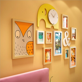 儿童房照片墙 卧室装饰画女孩幼儿园相框墙 男孩创意简约个性挂教室