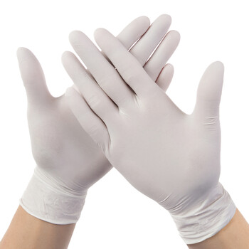 aibusiso 一次性白色丁腈乳胶橡胶手套食品工业家务餐饮劳保实验防水