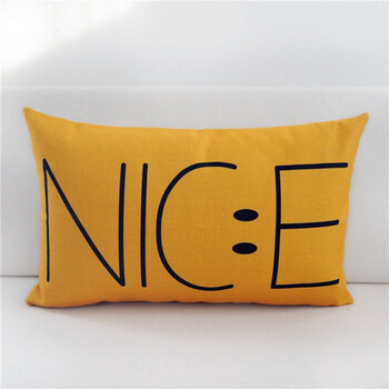 情侣款可爱搞怪笑脸棉麻沙发抱枕套腰靠垫表情包 to618a【腰】nice 30