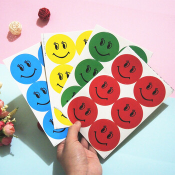 京兰 不干胶笑脸贴画贴纸哭脸微笑学生奖励粘贴纸幼儿园表扬贴生活日