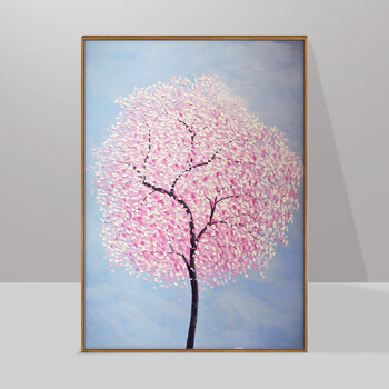 简约现代小清新花卉手绘油画 玄关卧室餐厅温馨装饰画客厅墙壁挂画