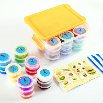 乐缔(lerder)超轻粘土24色彩泥收纳盒装橡皮泥 太空沙雪花黏土套装diy