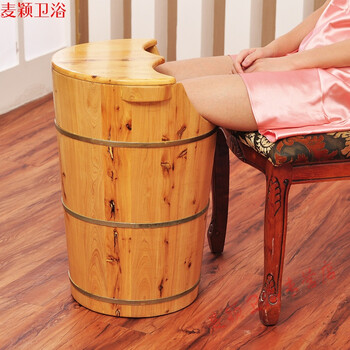 香柏木泡脚木桶熏蒸木桶蒸汽桶足浴桶 洗脚木桶蒸脚桶足浴盆 60高