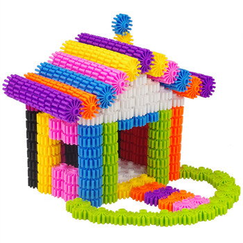 益智拼装齿轮玩具幼儿园小孩男孩拼插积木 收纳箱小号320颗