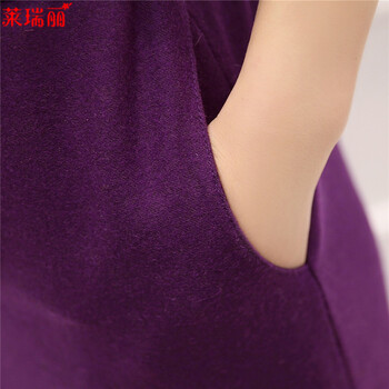 莱瑞丽 2015秋冬女装装新款长袖毛呢连衣裙 9051 图片色 M