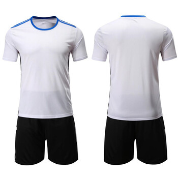 团购光板短袖男定制儿童队服组队球服印号空白球衣足球服 1702款白色