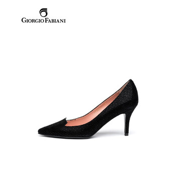 giorgio fabiani 意大利进口羊皮小资高跟女鞋 黑色 35(225)
