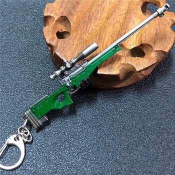 大逃杀pubg平底锅三级头钥匙扣挂件吃鸡周边枪模型八倍镜 12cm awm