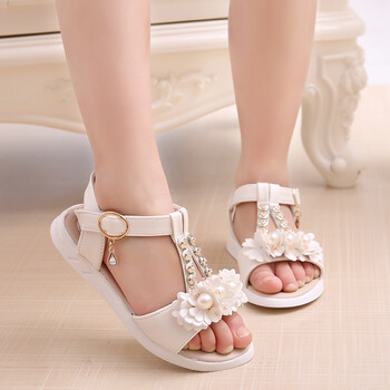2018夏季女童凉鞋可爱花朵厚底3-5-7-9-12岁儿童公主鞋凉鞋女童鞋
