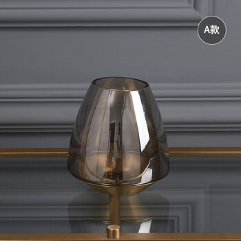 阑珊树 巴洛克花瓶北欧透明玻璃花瓶欧式创意装饰品客厅花器摆件 a款