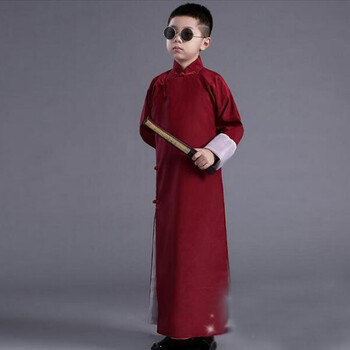 佐名仕 儿童相声服装大褂演出服民国长衫长袍古装中式马褂快板评书