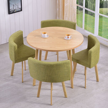 办公玻璃桌子圆 钢化桌子椅子组合 简约现代洽谈桌谈判会客接待桌 卡