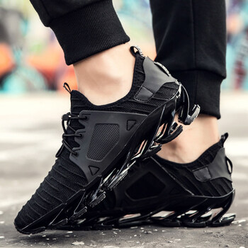 班尔(baner)夏季透气2018男鞋潮鞋新款ins超火的鞋子百搭黑色刀锋运动