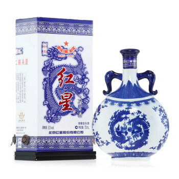 红星 白酒 青花珍品 二锅头 清香型 52度 750ml 高度白酒