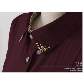
                                        哎尚依橱 2016春秋新款韩版职业装白衬衫 女 长袖衬衫 工作服女 纯棉衬衣女 打底衫春 暗红色 XL                