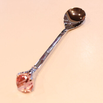 钻石水晶餐具304不锈钢叉子勺子搅拌棒西餐叉勺学生饭勺大头勺 粉钻