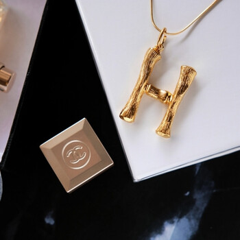 欧美走秀复古26字母吊坠毛衣链短款锁骨项链情侣款抖音 h字母