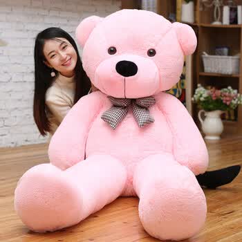 录音泰迪熊会说话的礼物公仔布娃娃绒送女生生日玩具 粉红 1.2米