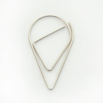 三年二班 简约水滴造型回形针曲别针 创意造型书签办公用品 银色(10个