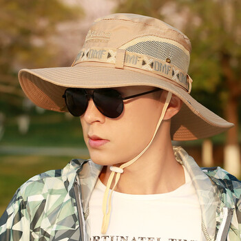 帽子男士遮阳帽防晒户外太阳帽夏季钓鱼帽休闲沙漠渔夫帽大檐凉帽