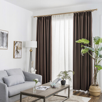 一米定制窗帘现代简约纯色窗帘客厅卧室大气北欧ins风格全遮光落地