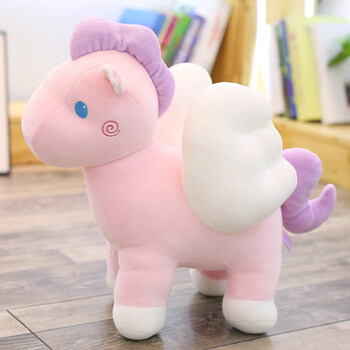 站姿小飞马公仔抱枕小马玩偶毛绒玩具布娃娃创意女生儿童生日礼物 浅