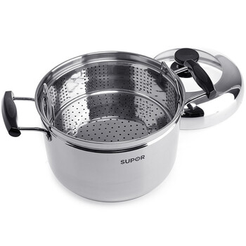 
                                        苏泊尔（SUPOR） 24cm蒸滋味不锈钢复底蒸锅多用锅(明火电磁炉通用)SZ24S1 SZ24S1                