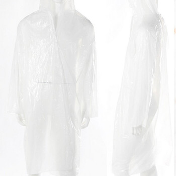可爱成人雨衣透明雨衣 时尚雨披 连体长款l码 白色 10件装