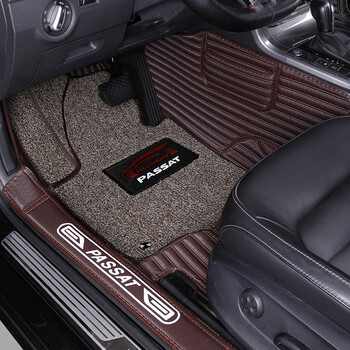 博紫适用于帕萨特全包围脚垫帕萨特摩卡棕皮革米棕色丝圈