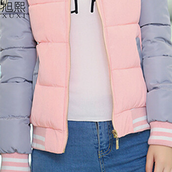 旭熙2015秋冬新款糖果色棉服加厚棒球夹克短外套女XQ502 粉红 XXL