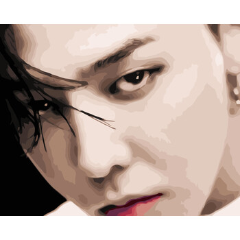 diy数字油画油彩画gd权志龙油画花路手绘填色人物照片定制装饰画