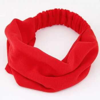 头巾户外跑步头带时尚骑行装备韩国健身透气宽边纯棉吸汗发带 红色
