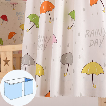 帘子下铺男女半遮光布透气床幔床围生活日用创意家居 明黄色 雨伞两片