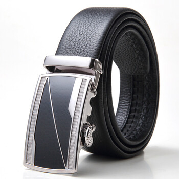 皮带男真皮自动扣腰带青年商务休闲西装西裤头层牛皮裤带男士正装 16