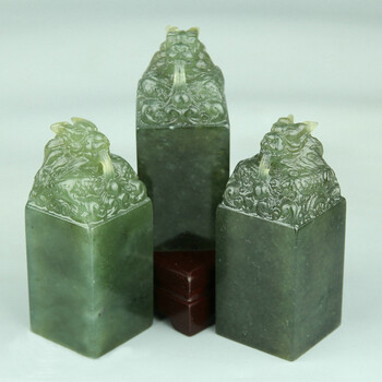 一刀印阁 篆刻练习印石章料丹东墨绿冻石批发姓名书画印章石头料3x3x