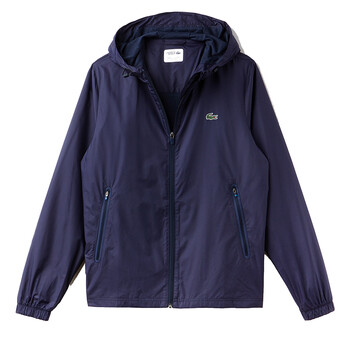 lacoste法国鳄鱼 新款 男士时尚纯色连帽长袖防水运动夹克外套 时尚